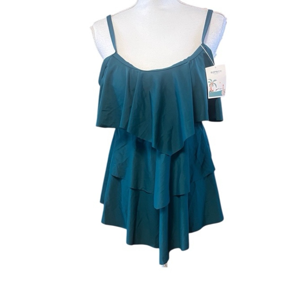 B2Prity Layered Ruffled Tankini Top‎ NWT